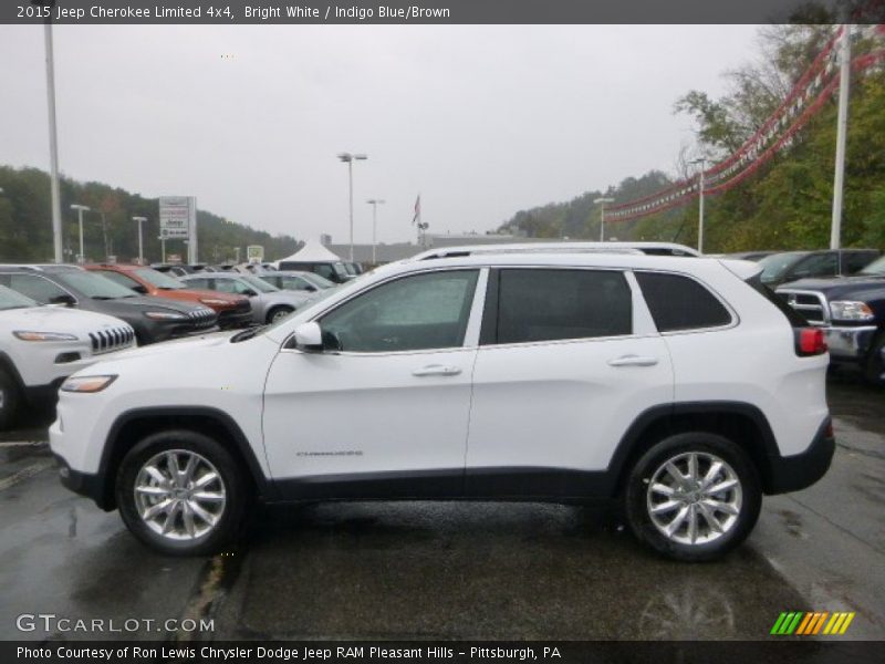 Bright White / Indigo Blue/Brown 2015 Jeep Cherokee Limited 4x4