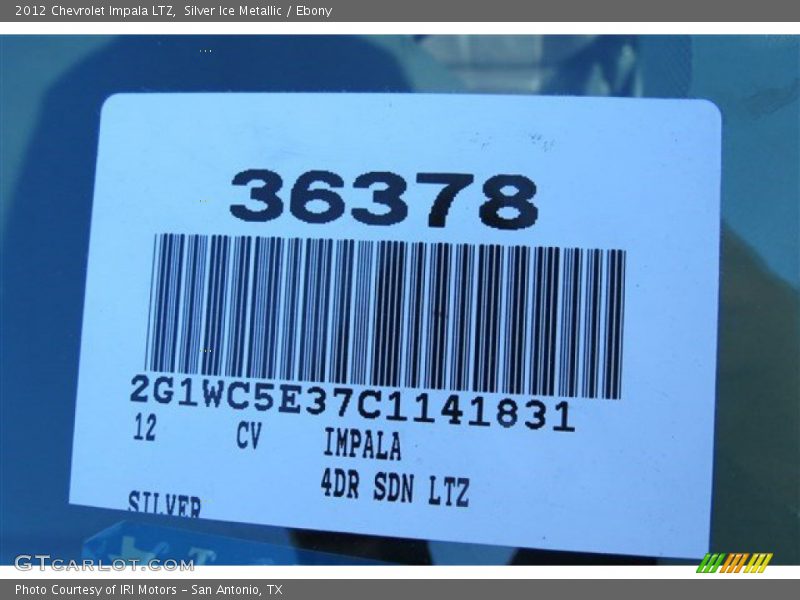 Silver Ice Metallic / Ebony 2012 Chevrolet Impala LTZ