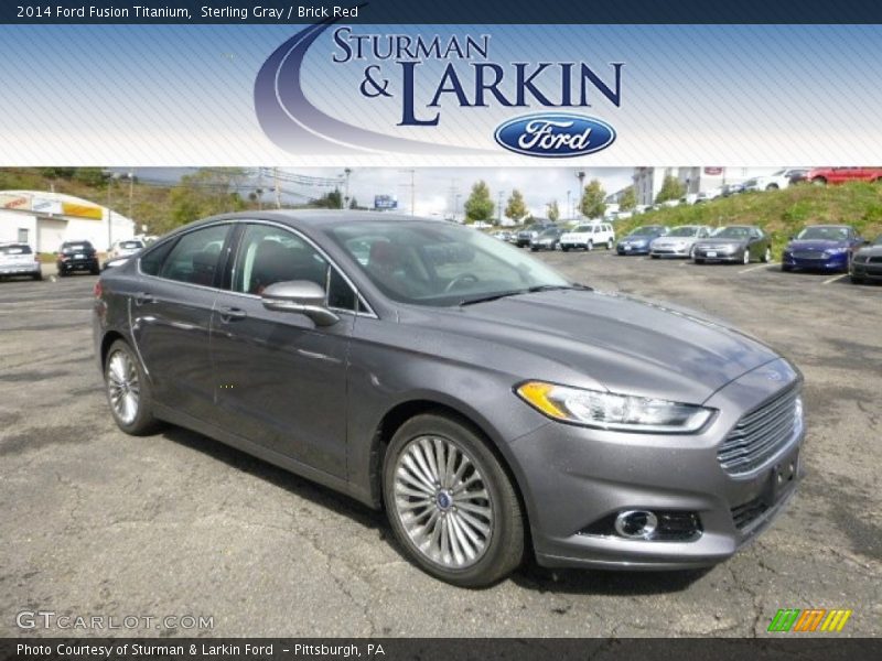 Sterling Gray / Brick Red 2014 Ford Fusion Titanium