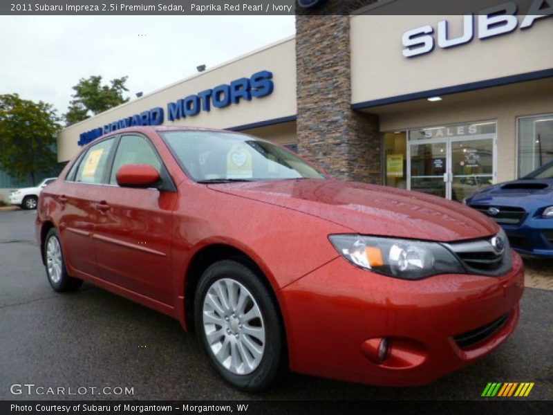 Paprika Red Pearl / Ivory 2011 Subaru Impreza 2.5i Premium Sedan
