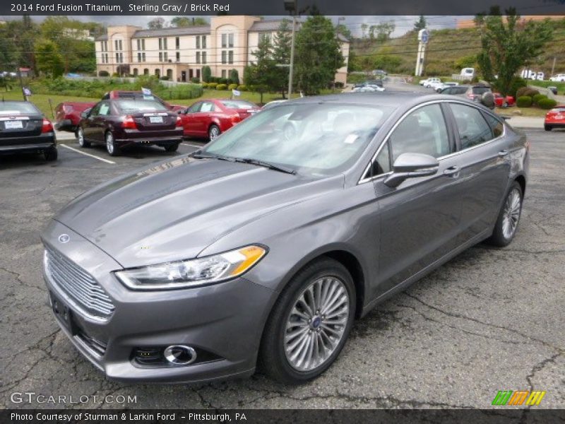 Sterling Gray / Brick Red 2014 Ford Fusion Titanium