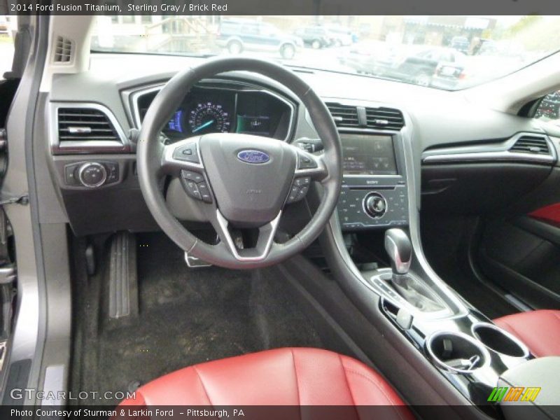 Sterling Gray / Brick Red 2014 Ford Fusion Titanium