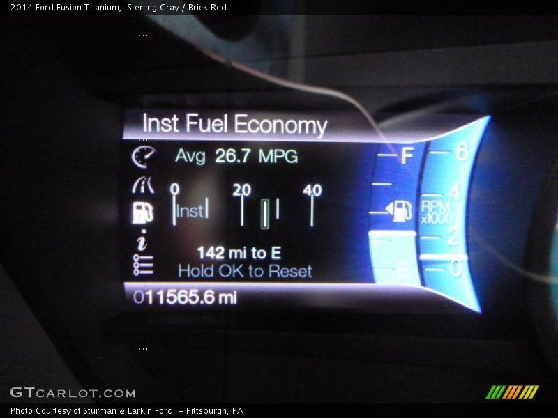Sterling Gray / Brick Red 2014 Ford Fusion Titanium