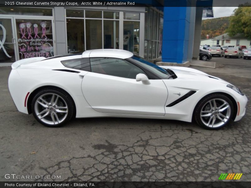 Arctic White / Adrenaline Red 2015 Chevrolet Corvette Stingray Coupe