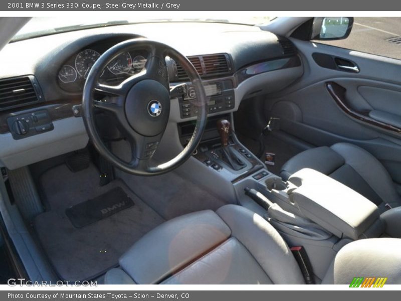 Steel Grey Metallic / Grey 2001 BMW 3 Series 330i Coupe