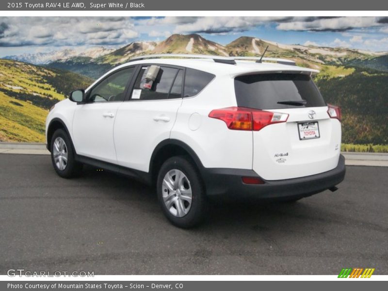 Super White / Black 2015 Toyota RAV4 LE AWD