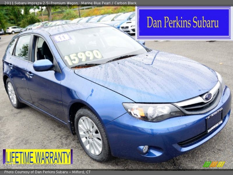 Marine Blue Pearl / Carbon Black 2011 Subaru Impreza 2.5i Premium Wagon
