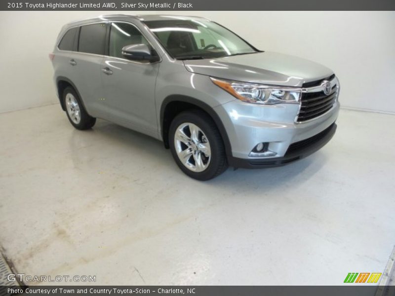 Silver Sky Metallic / Black 2015 Toyota Highlander Limited AWD