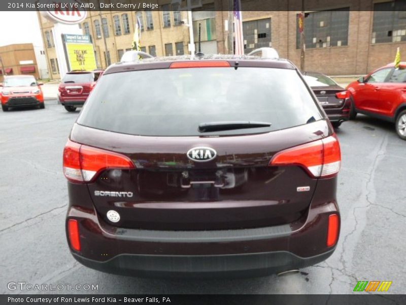 Dark Cherry / Beige 2014 Kia Sorento LX V6 AWD