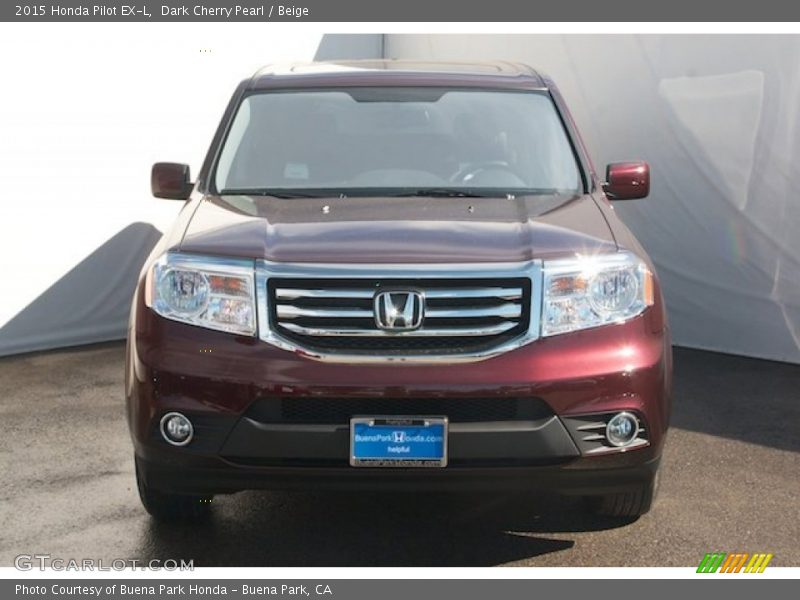 Dark Cherry Pearl / Beige 2015 Honda Pilot EX-L