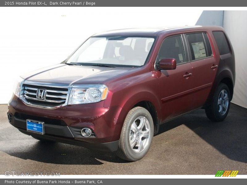 Dark Cherry Pearl / Beige 2015 Honda Pilot EX-L