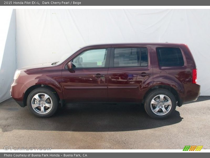 Dark Cherry Pearl / Beige 2015 Honda Pilot EX-L