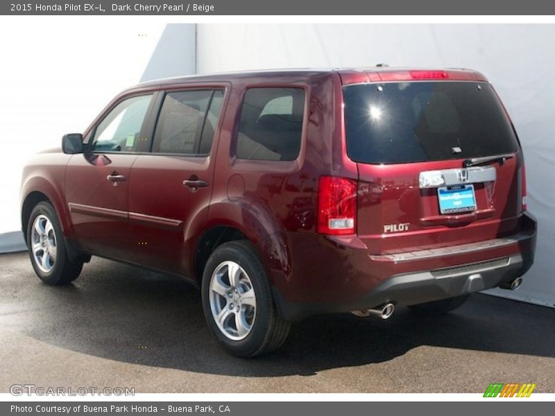 Dark Cherry Pearl / Beige 2015 Honda Pilot EX-L