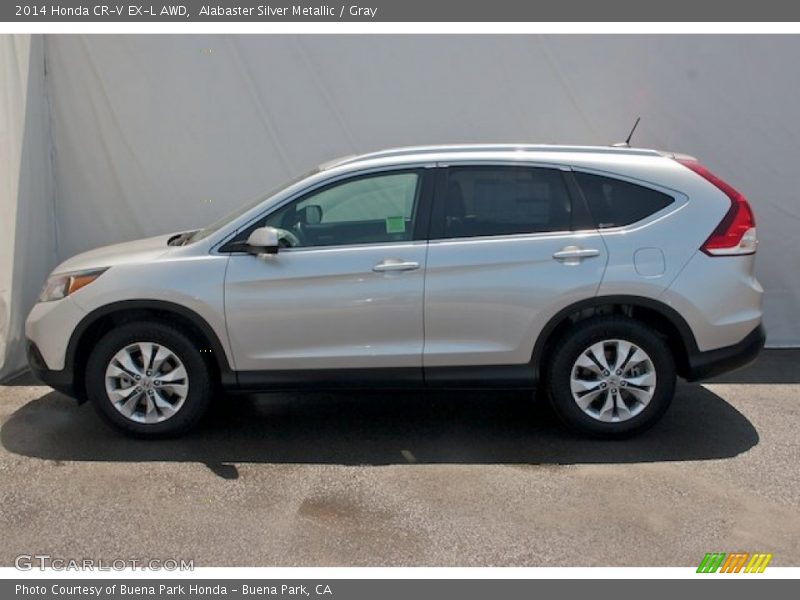 Alabaster Silver Metallic / Gray 2014 Honda CR-V EX-L AWD