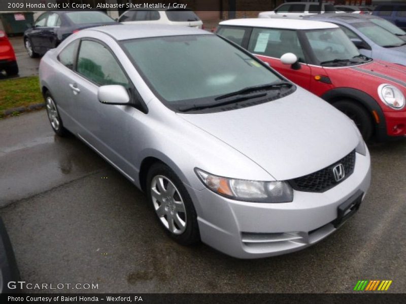 Alabaster Silver Metallic / Gray 2009 Honda Civic LX Coupe