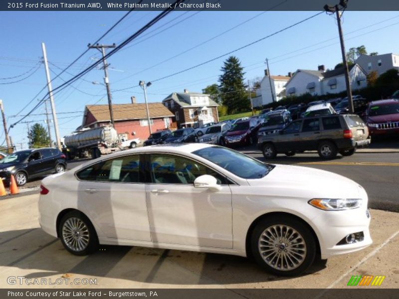 White Platinum Metallic / Charcoal Black 2015 Ford Fusion Titanium AWD