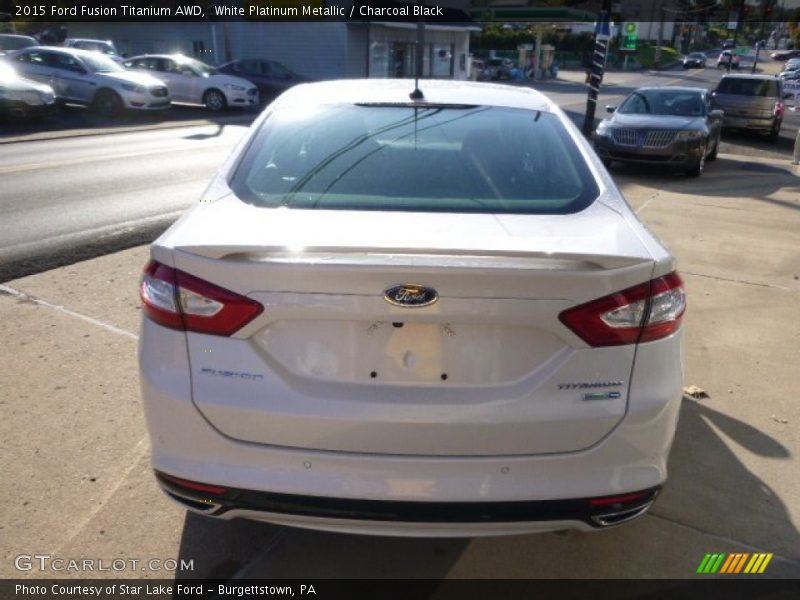 White Platinum Metallic / Charcoal Black 2015 Ford Fusion Titanium AWD