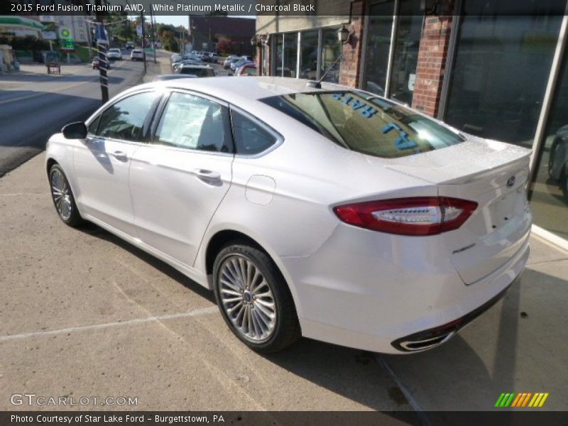 White Platinum Metallic / Charcoal Black 2015 Ford Fusion Titanium AWD