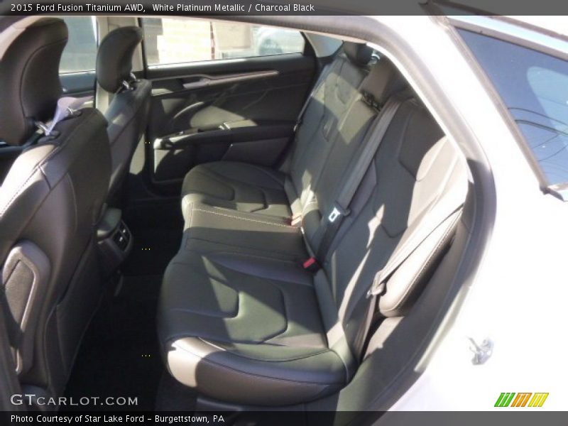 White Platinum Metallic / Charcoal Black 2015 Ford Fusion Titanium AWD
