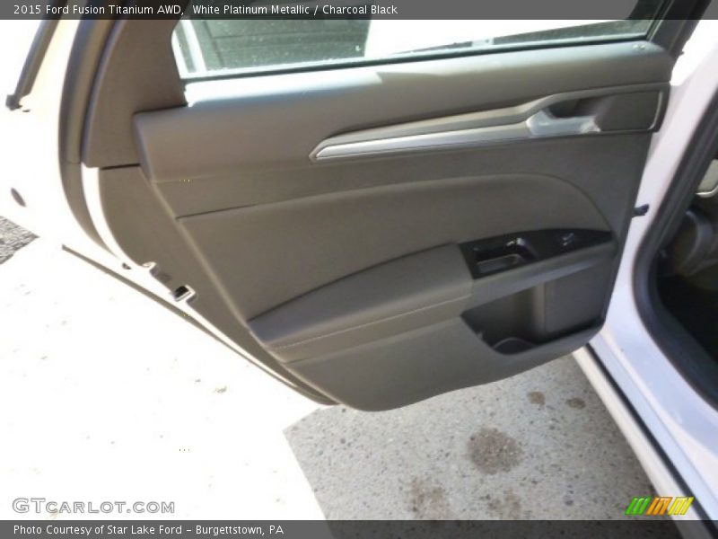 White Platinum Metallic / Charcoal Black 2015 Ford Fusion Titanium AWD