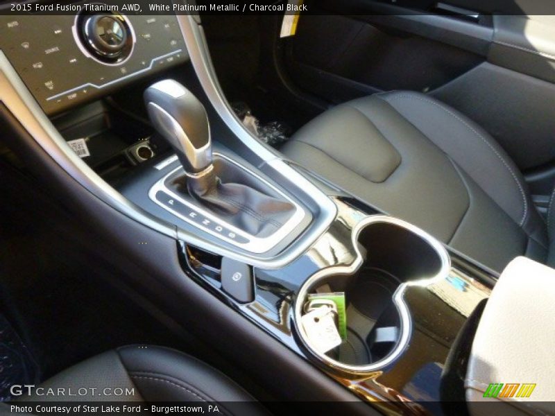 White Platinum Metallic / Charcoal Black 2015 Ford Fusion Titanium AWD