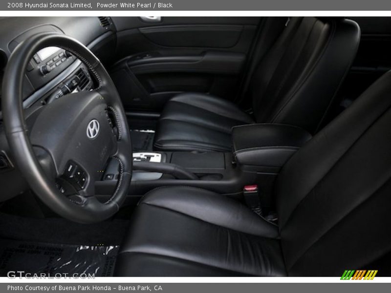 Powder White Pearl / Black 2008 Hyundai Sonata Limited