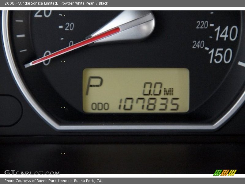 Powder White Pearl / Black 2008 Hyundai Sonata Limited