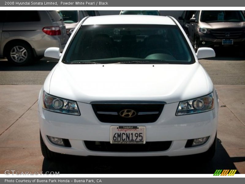 Powder White Pearl / Black 2008 Hyundai Sonata Limited