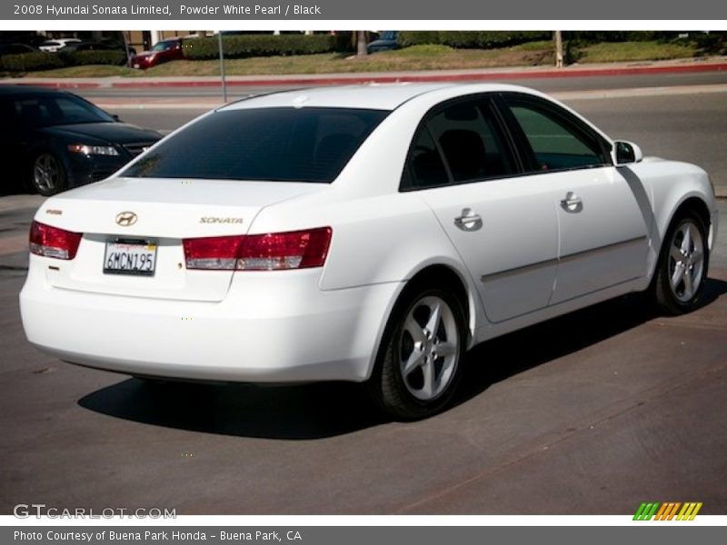 Powder White Pearl / Black 2008 Hyundai Sonata Limited