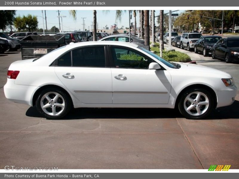 Powder White Pearl / Black 2008 Hyundai Sonata Limited