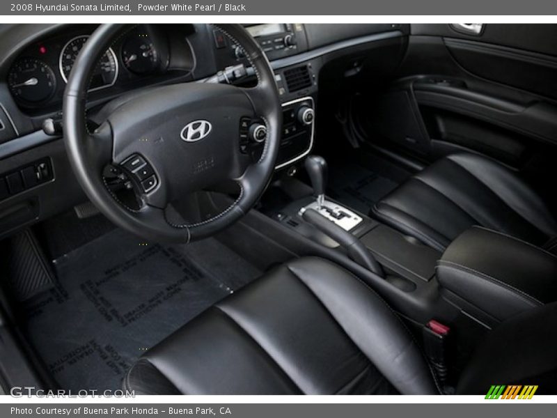 Powder White Pearl / Black 2008 Hyundai Sonata Limited