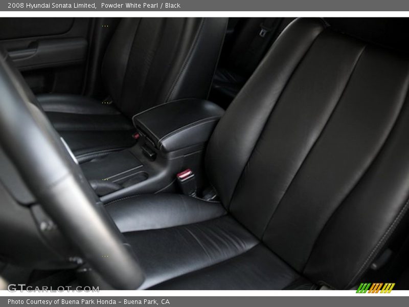 Powder White Pearl / Black 2008 Hyundai Sonata Limited