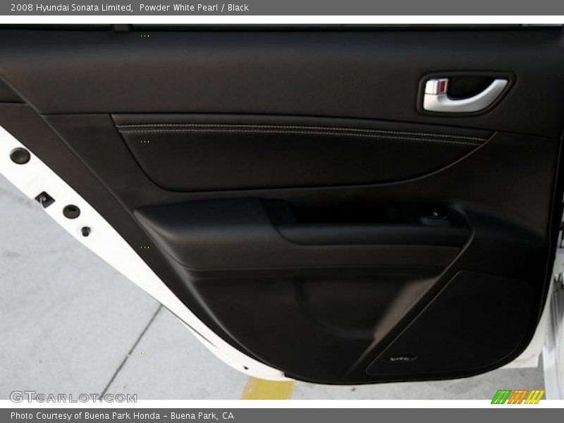 Powder White Pearl / Black 2008 Hyundai Sonata Limited