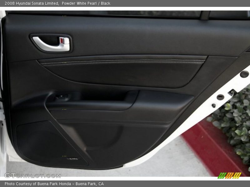 Powder White Pearl / Black 2008 Hyundai Sonata Limited