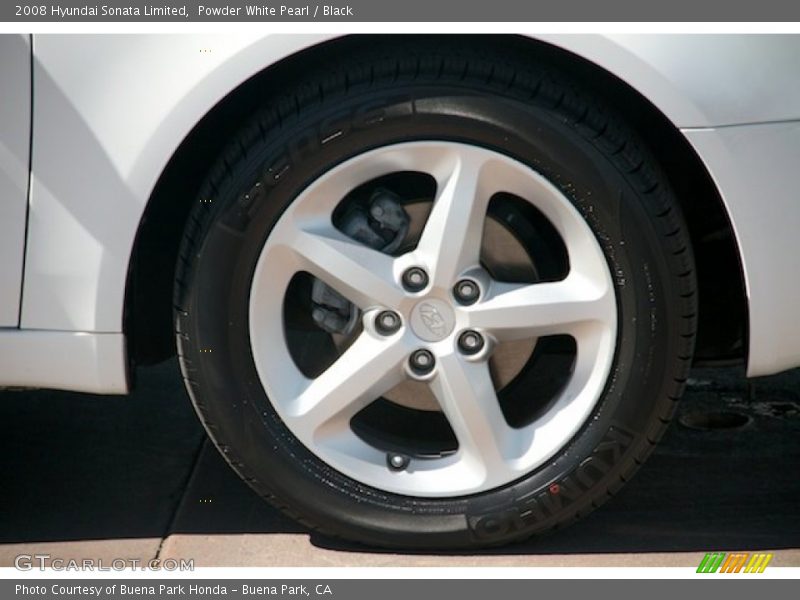 Powder White Pearl / Black 2008 Hyundai Sonata Limited