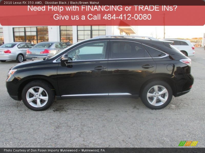 Obsidian Black / Black/Brown Walnut 2010 Lexus RX 350 AWD
