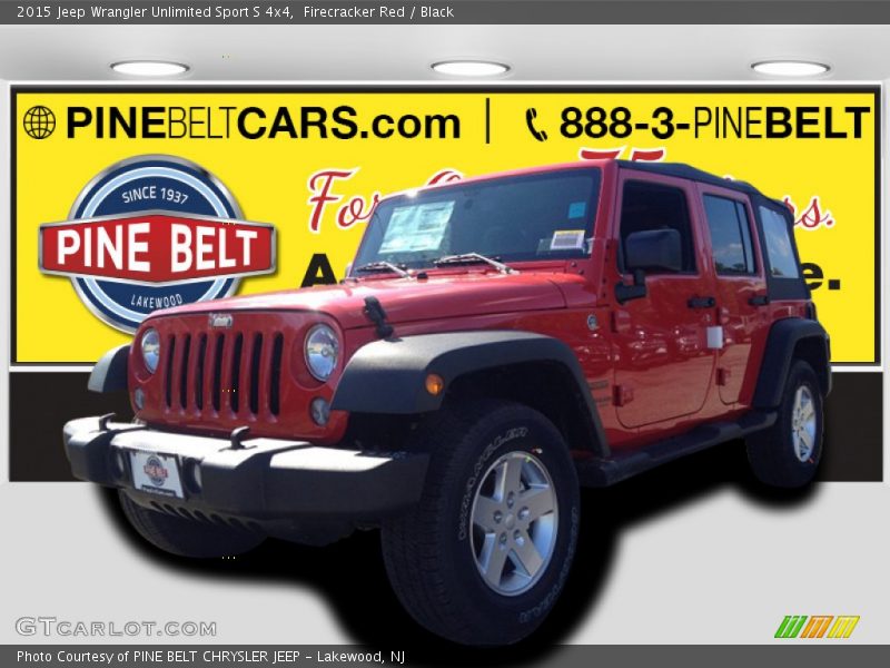 Firecracker Red / Black 2015 Jeep Wrangler Unlimited Sport S 4x4