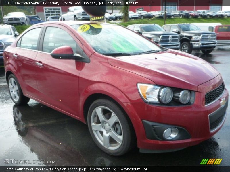 Crystal Red Tintcoat / Jet Black/Dark Titanium 2013 Chevrolet Sonic LTZ Sedan