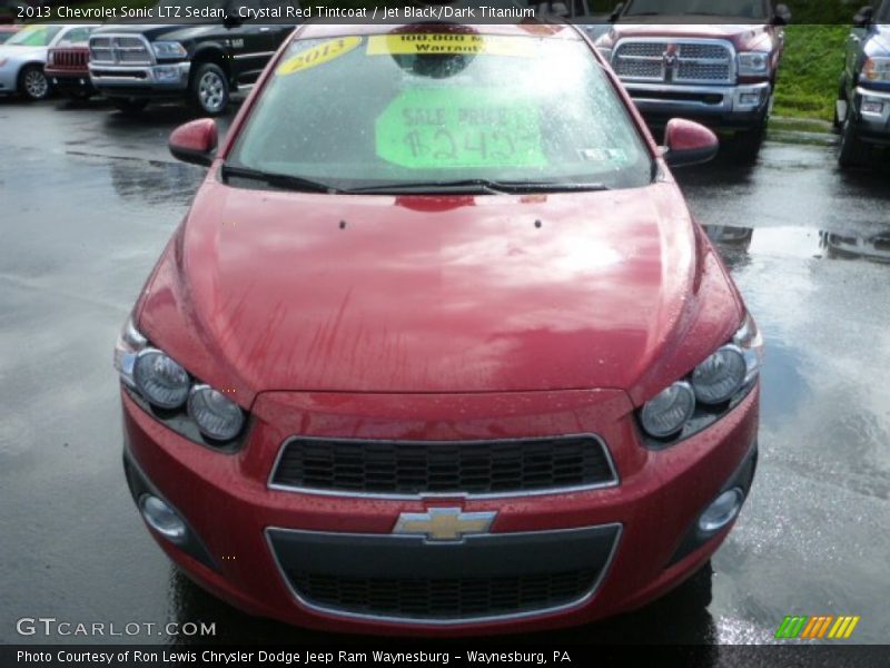 Crystal Red Tintcoat / Jet Black/Dark Titanium 2013 Chevrolet Sonic LTZ Sedan