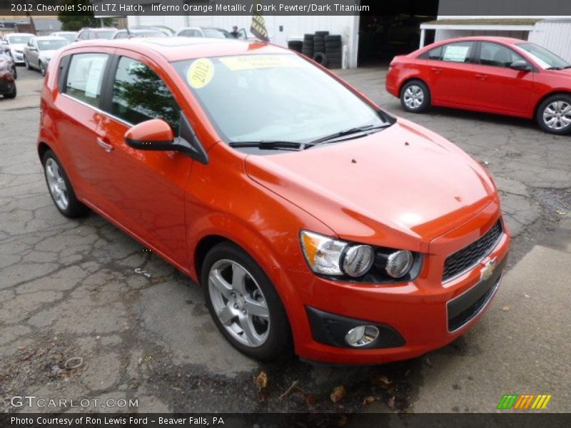 Inferno Orange Metallic / Dark Pewter/Dark Titanium 2012 Chevrolet Sonic LTZ Hatch