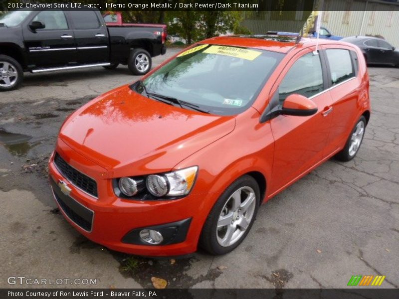 Inferno Orange Metallic / Dark Pewter/Dark Titanium 2012 Chevrolet Sonic LTZ Hatch