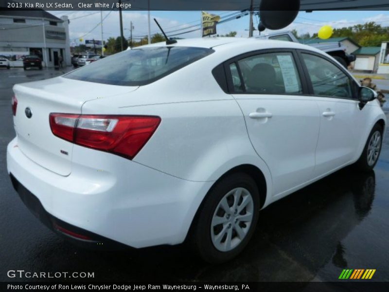 Clear White / Beige 2013 Kia Rio LX Sedan