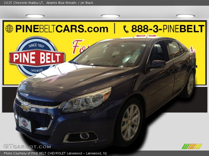Atlantis Blue Metallic / Jet Black 2015 Chevrolet Malibu LT