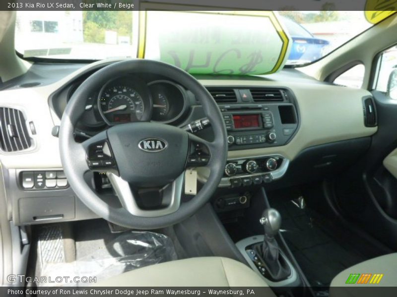 Clear White / Beige 2013 Kia Rio LX Sedan