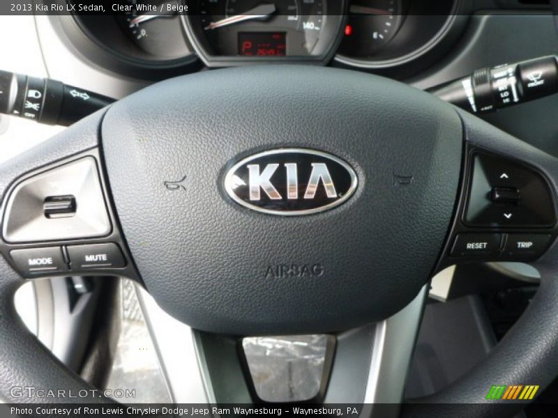 Clear White / Beige 2013 Kia Rio LX Sedan