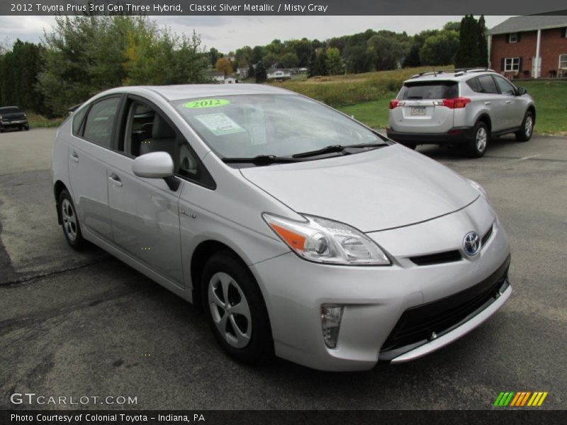 Classic Silver Metallic / Misty Gray 2012 Toyota Prius 3rd Gen Three Hybrid