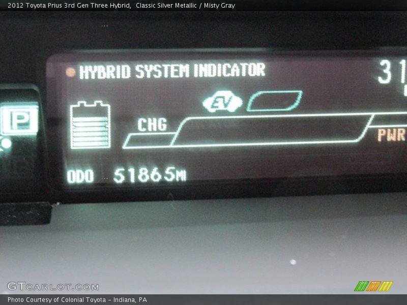 Classic Silver Metallic / Misty Gray 2012 Toyota Prius 3rd Gen Three Hybrid