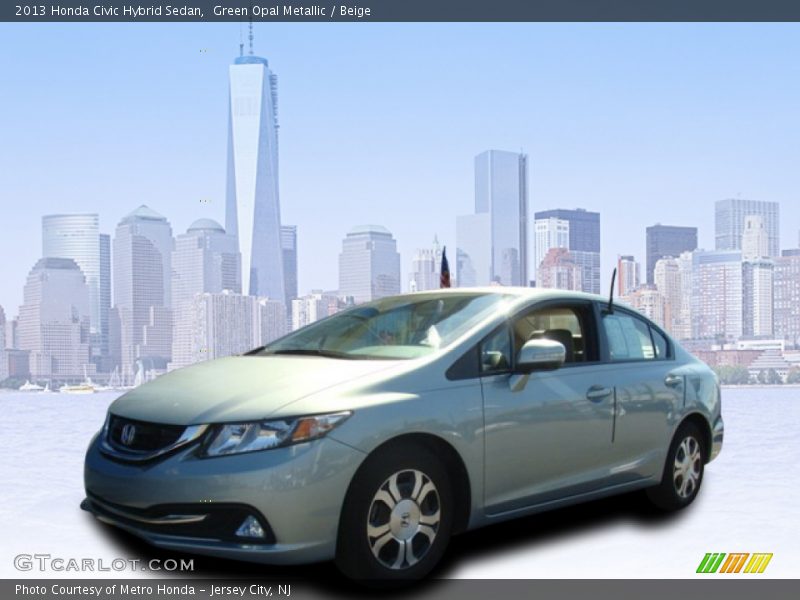 Green Opal Metallic / Beige 2013 Honda Civic Hybrid Sedan