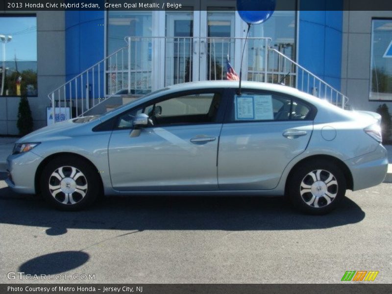 Green Opal Metallic / Beige 2013 Honda Civic Hybrid Sedan