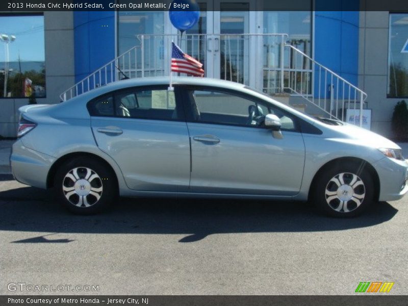 Green Opal Metallic / Beige 2013 Honda Civic Hybrid Sedan